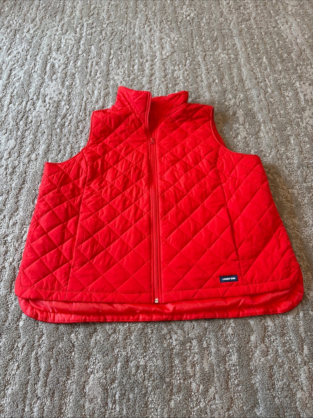 LAND'S END Quilted Puffer Vest Red Women's Plus 2X 20W- 22W